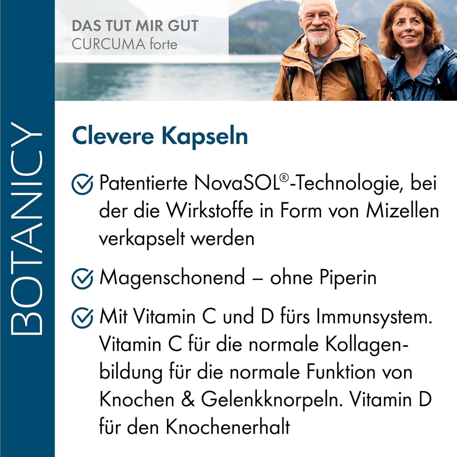 Thumbnail 1 de BOTANICY Curcuma forte – 30 Kurkuma-Kapseln mit NovaSOL Curcumin, Vitamin C & D