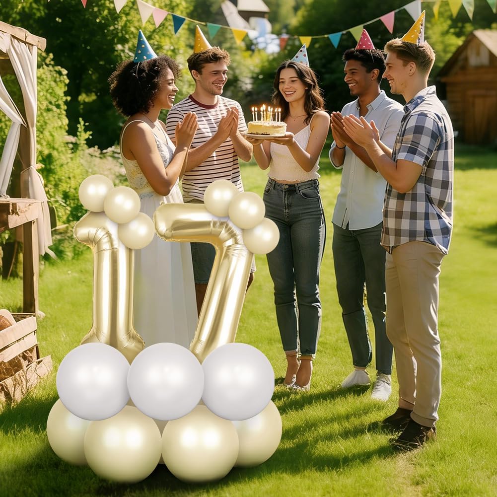 Thumbnail 5 de OFFCUP Ballon d’anniversaire 30 ans Or Clair – ballon numéroté auto-obturant 101 cm (foil) pour fête
