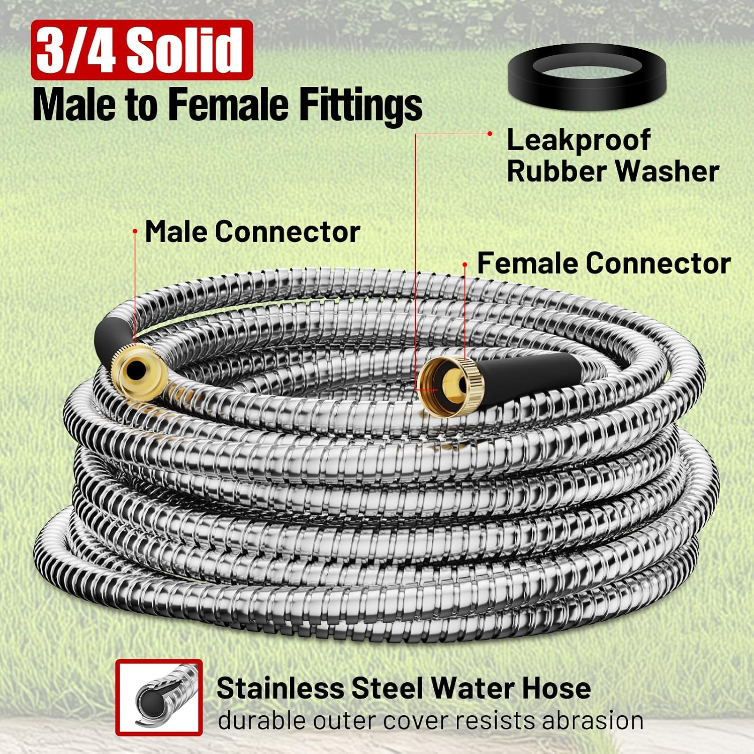 Thumbnail 2 de Beitopamz Stainless Steel Garden Hose 100 ft