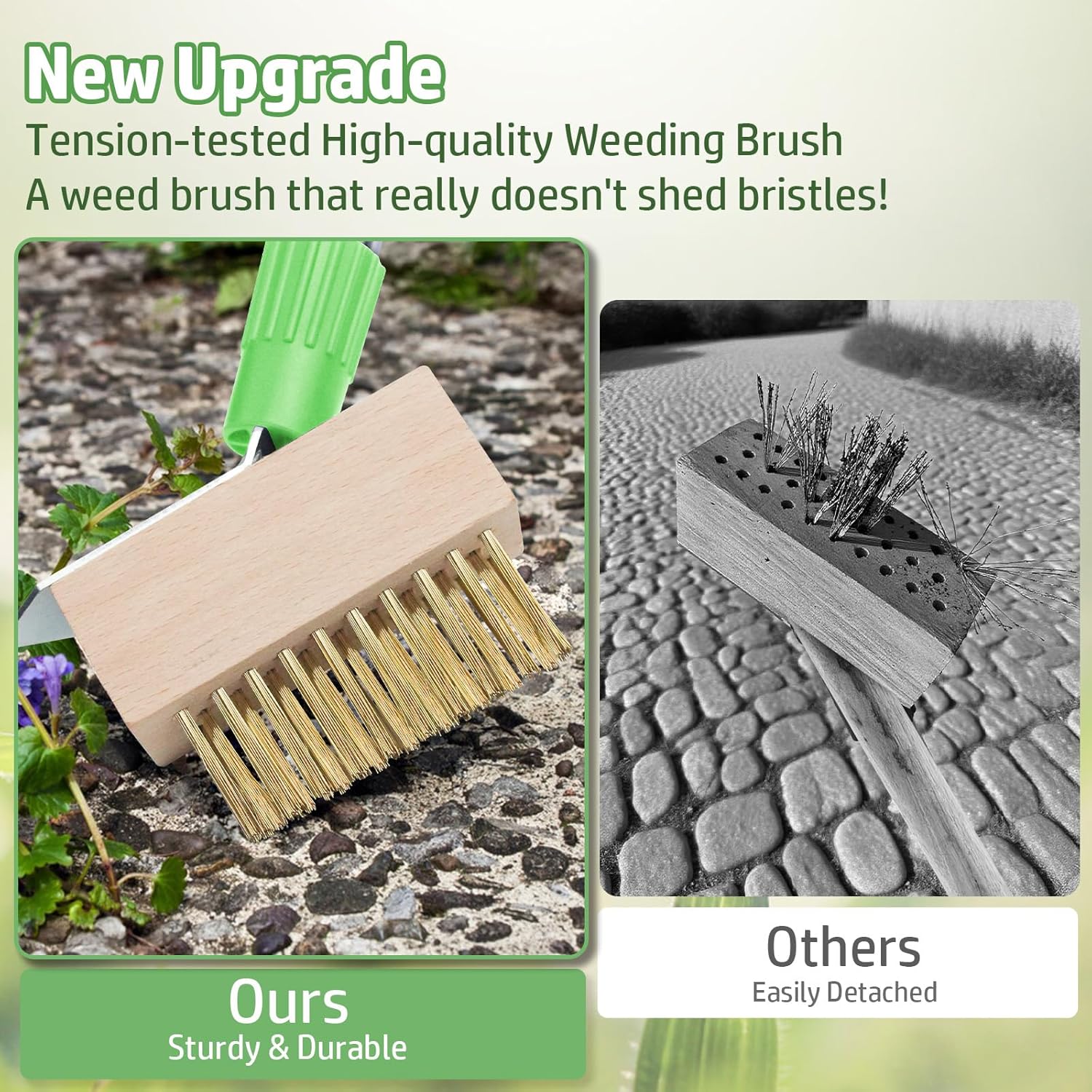 Thumbnail 3 de Patio Weed Remover Tool with Long Handle (60") 3-in-1 Weed Scraper & Weed Brush Set Combo