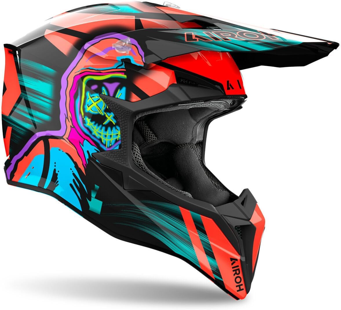 Detalle de CASCO AIROH OFFROAD WRAAAP CYBER ORANGE GLOSS XL: protezione, stile e versatilità off-road