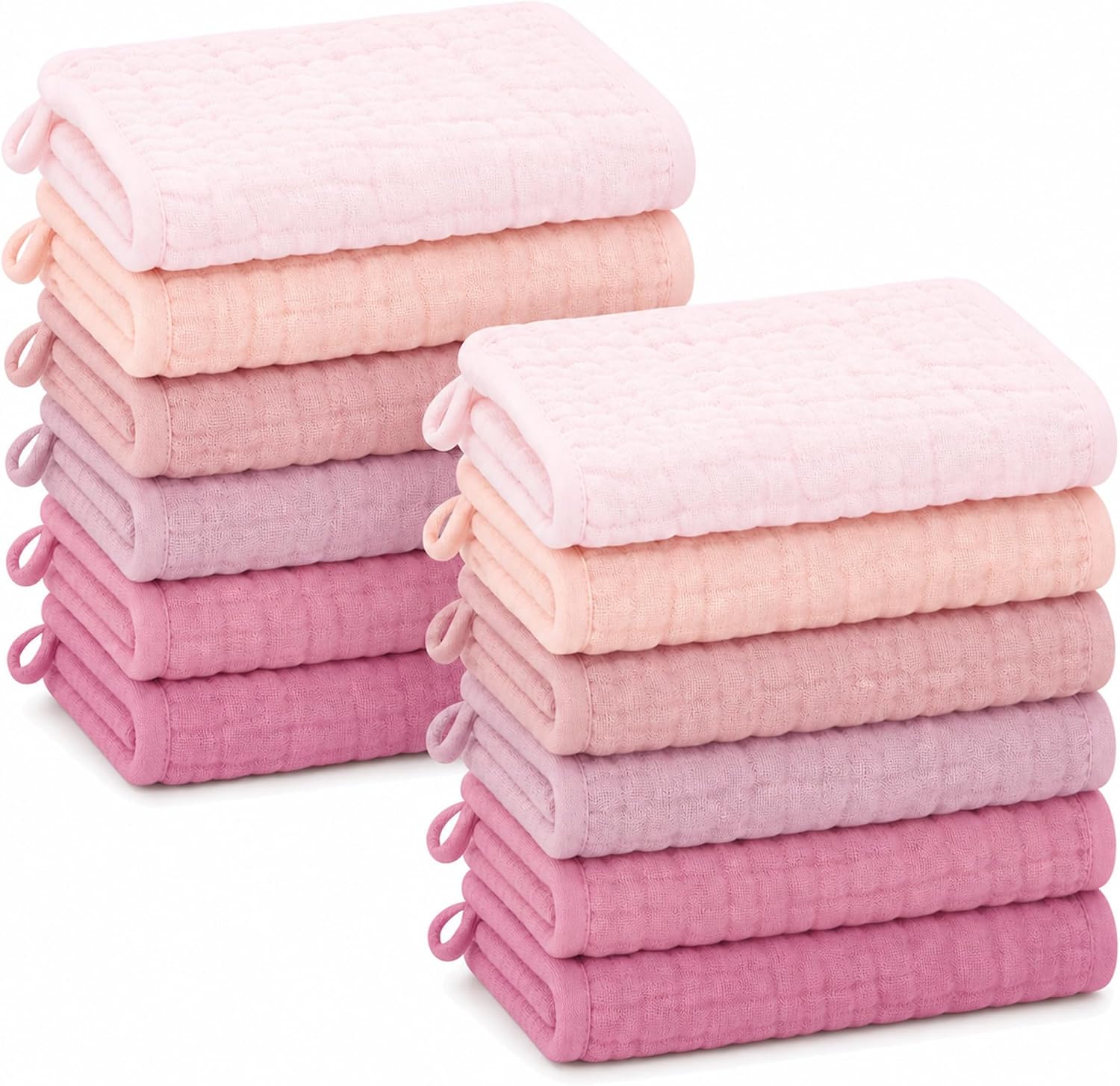 Detalle de SWEET DOLPHIN Muslin Washcloths 10 x 10 Inches