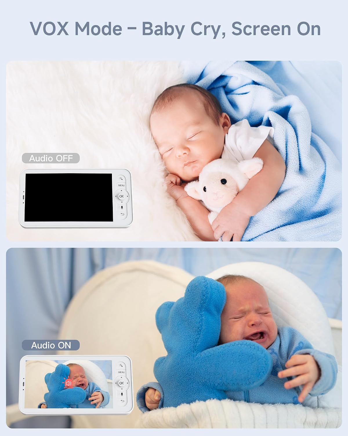 Thumbnail 6 de ARENTI D3 Baby Monitor Set with 2 Cameras, 5-Inch Display and Split-Screen