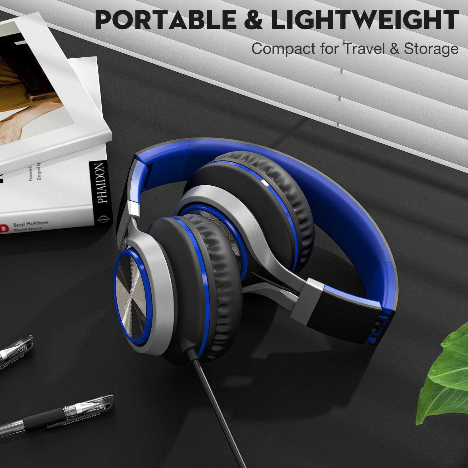 Thumbnail 4 de Bywulanda USB-C Headphones with Mic and Volume Control – Over-Ear, Foldable, 40mm Driver, 47in Braided Cable