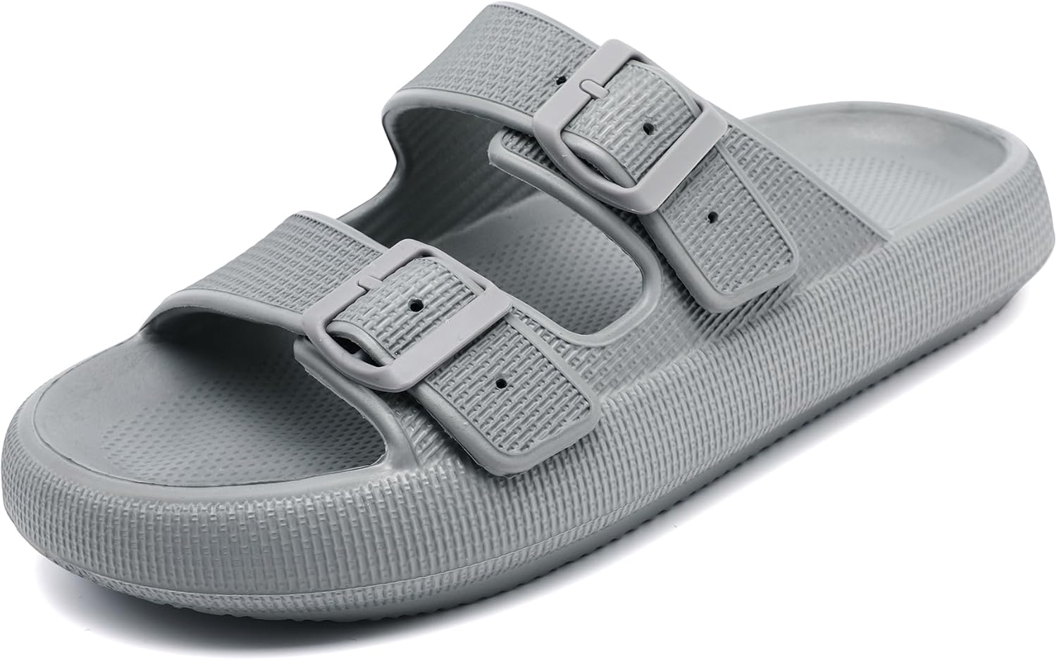Detalle de Waysoland Cozyslides Original Damen/Herren – Wolkenschuhe mit verstellbaren Schnallen und rutschfester, schneller Trocknung