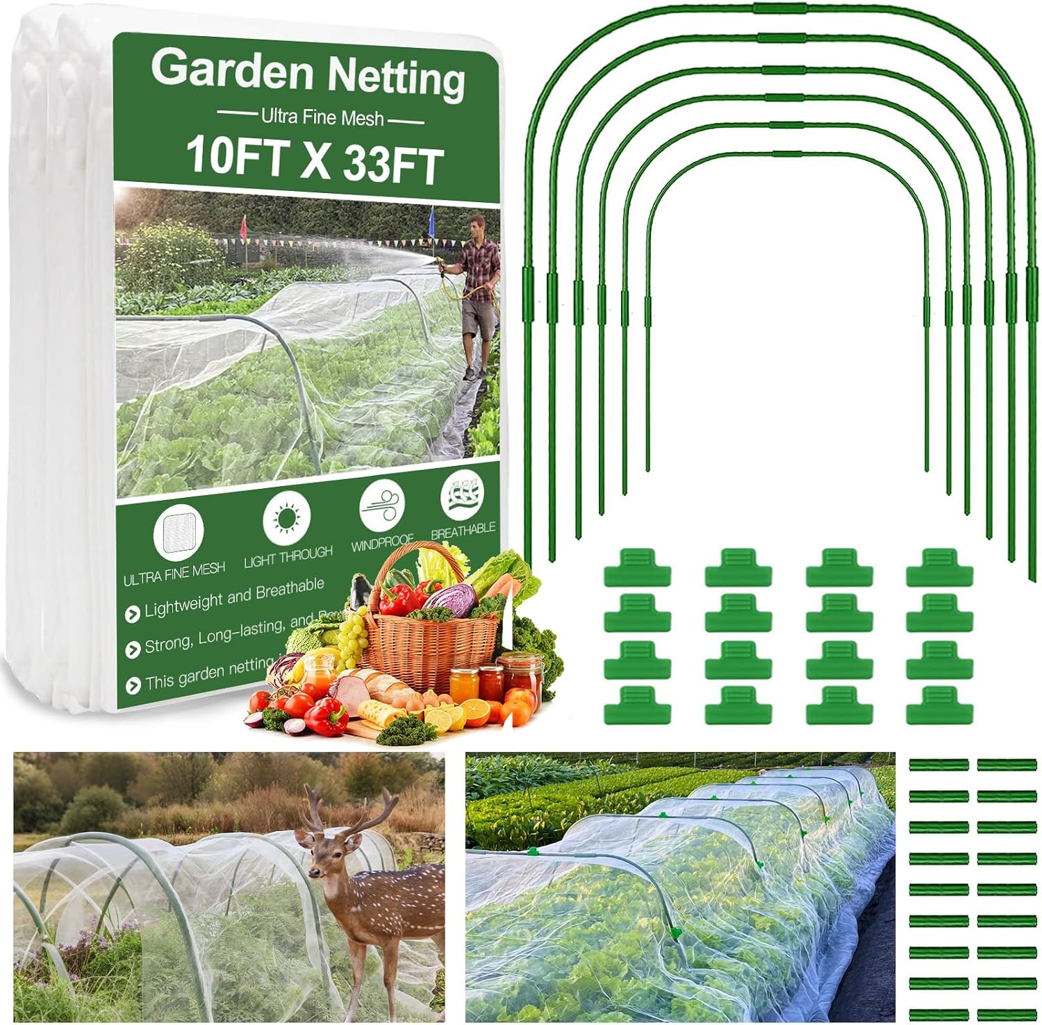 Detalle 2 de Aoipend Fine Mesh Garden Netting, 10' x 50' PE Crop Cover