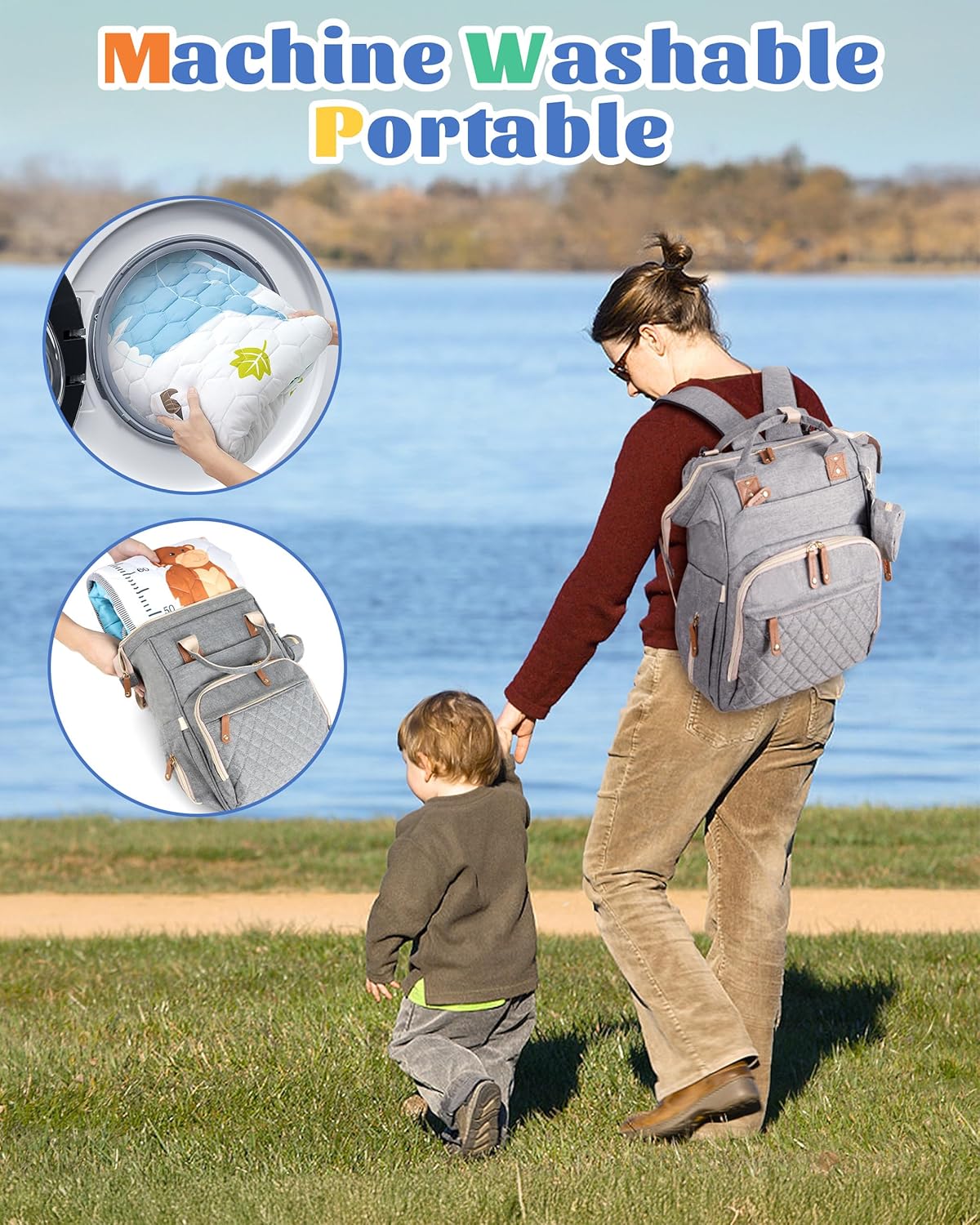 Thumbnail 4 de Funsland Krabbelteppich für Baby 127x127 cm – rutschfest, aus Baumwolle & faltbar