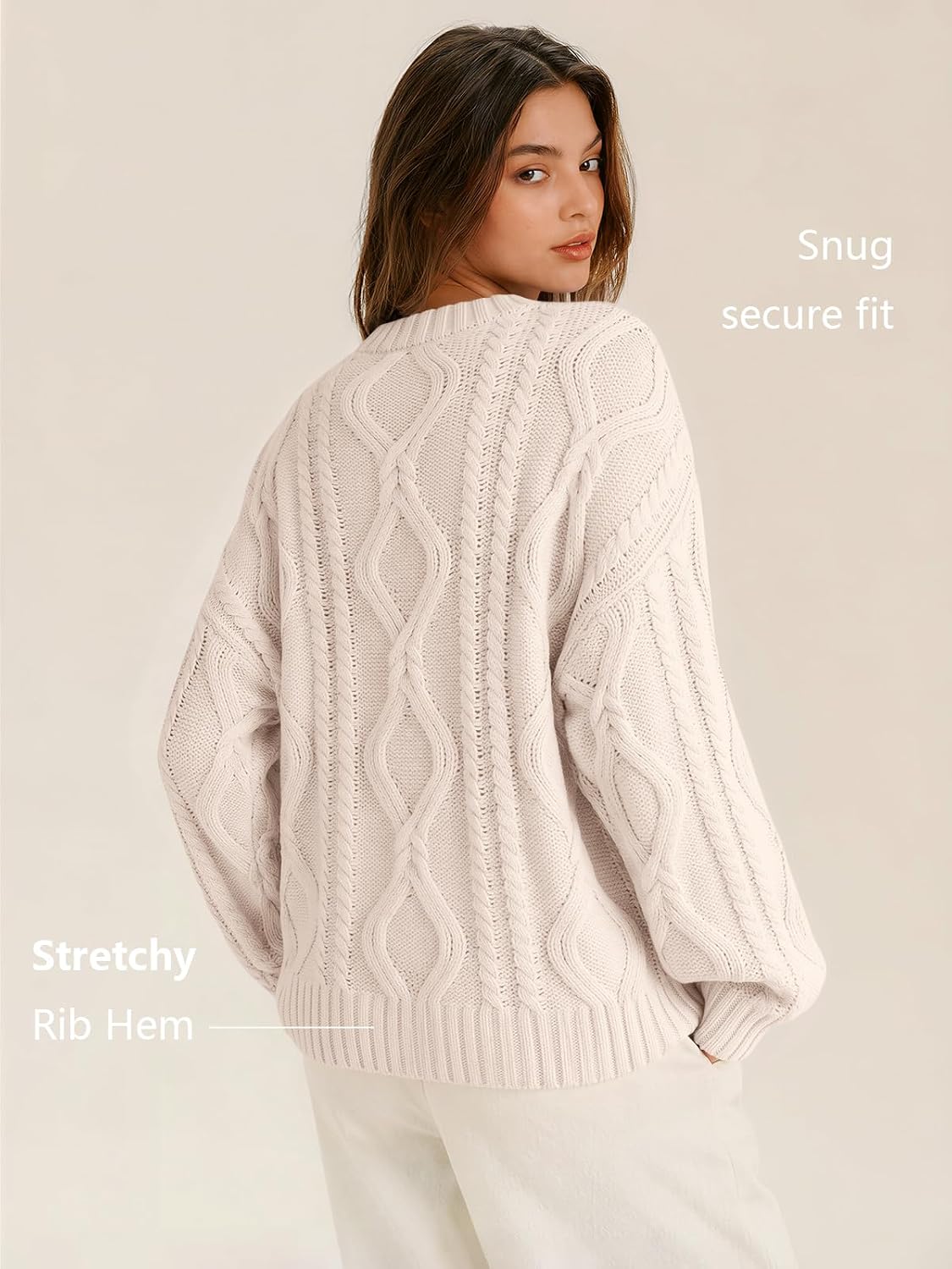 Thumbnail 4 de Trendy Queen Oversized Cable Knit Crewneck Sweater