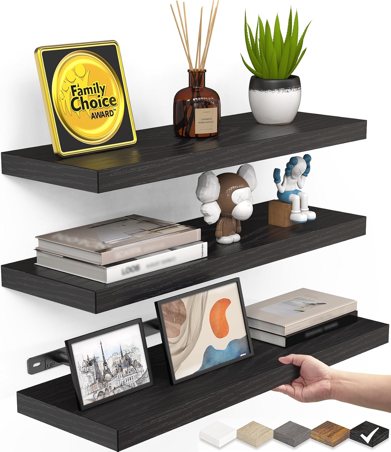 Detalle de BAYKA 15.7in Floating Wall Shelves 22lbs