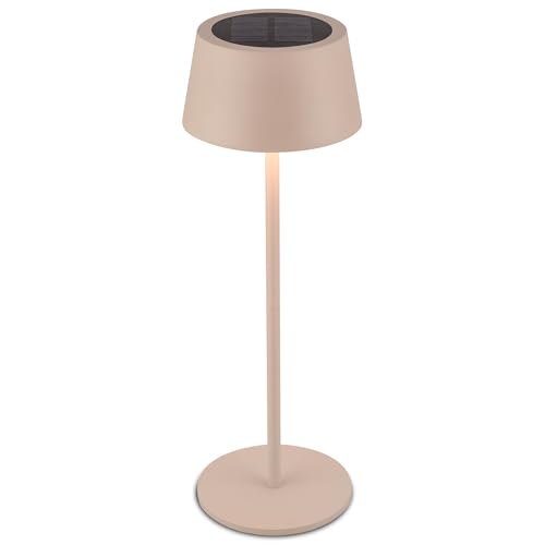 Detalle de BRILONER Lámpara de mesa LED sin cable IP44 con pantalla táctil y CCT — beige