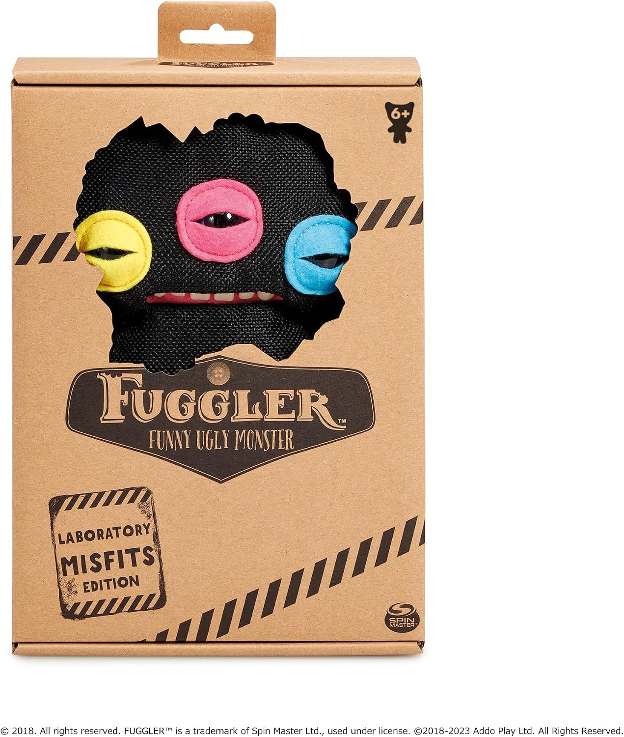 Detalle 2 de ファグラー ラボミスフィット Annoyed Alien ぬいぐるみ、三つ目とヒョウ柄が特徴
