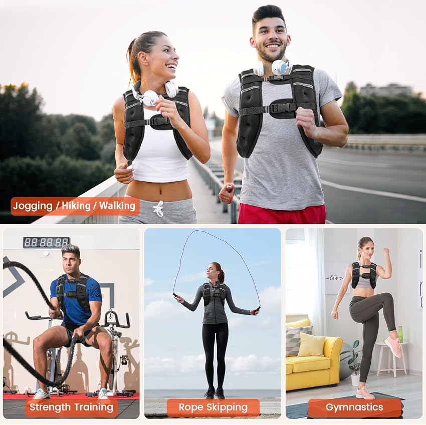 Detalle 2 de Poudee Weighted Vest 20lb adjustable for training ๐