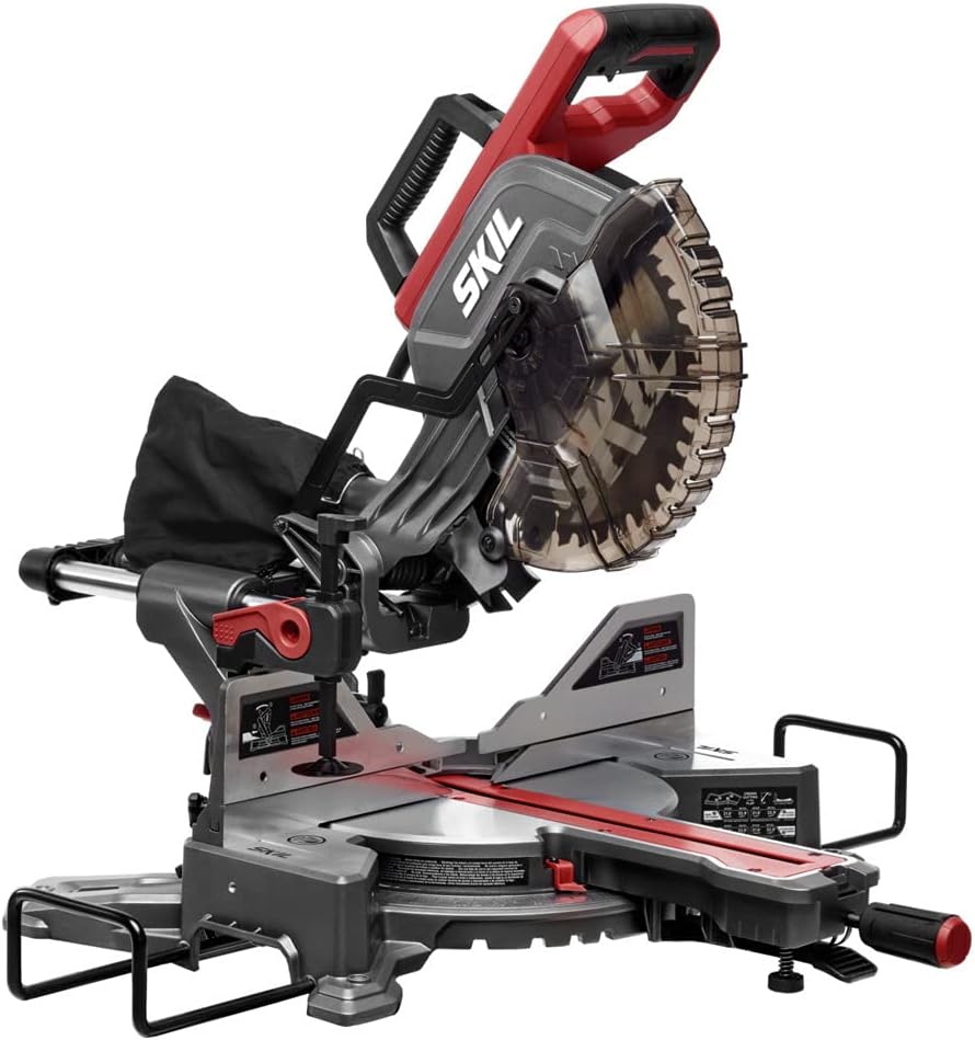 Detalle de SKIL MS6305-00 10-Inch Dual-Bevel Sliding Miter Saw with LED Shadow Line