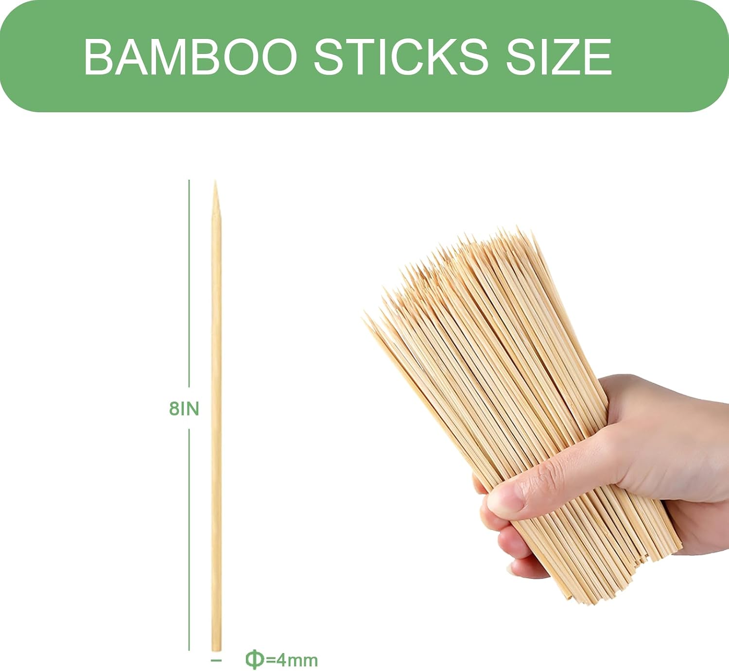 Detalle de HOSSIAN brochette aperitif Bamboo Skewers, 8-Inch, 150 Count
