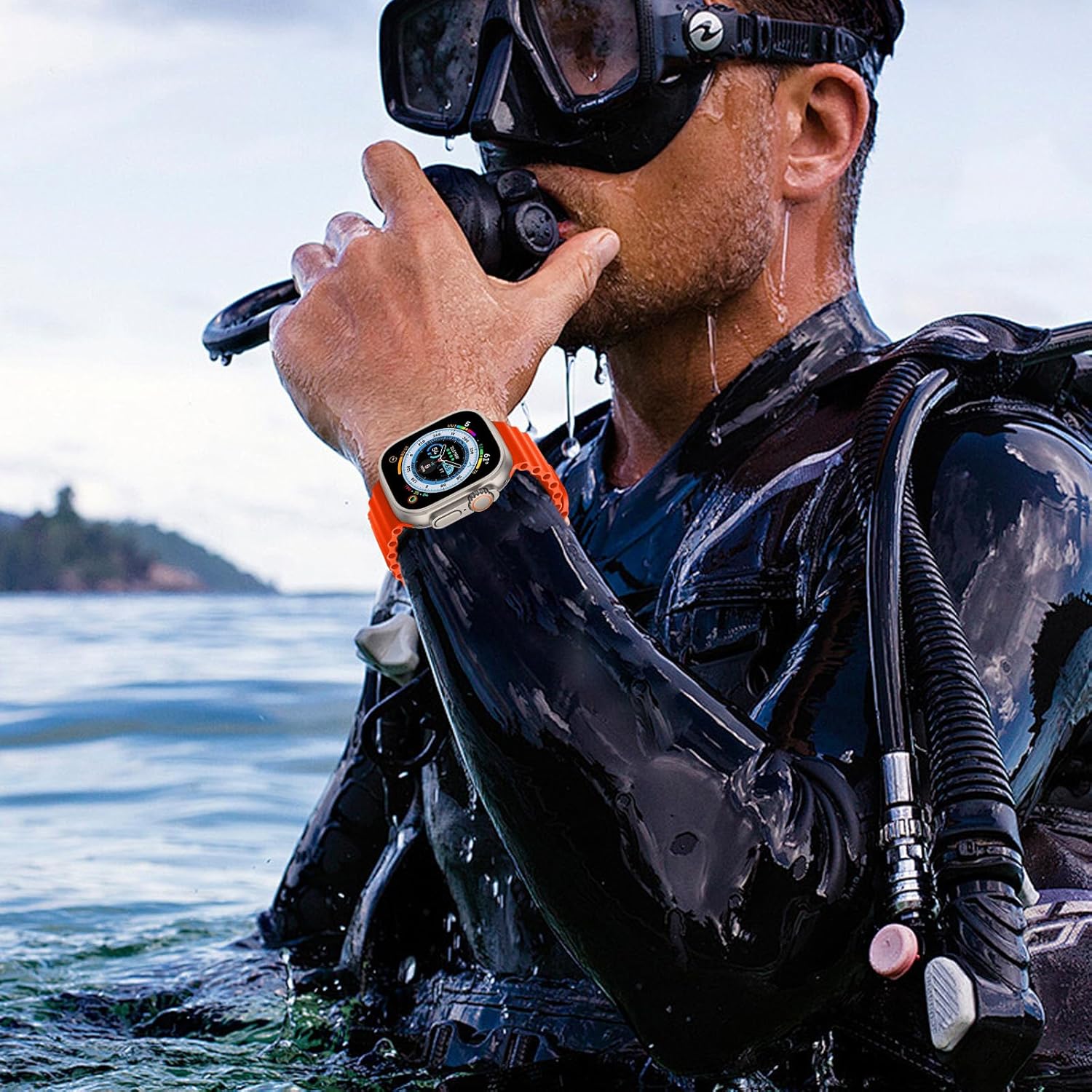 Thumbnail 5 de NUKELOLO Waterproof Ocean Silicone Strap for Apple Watch Ultra 3/2/1 & Series 11–1, 49/46/45/44/42mm