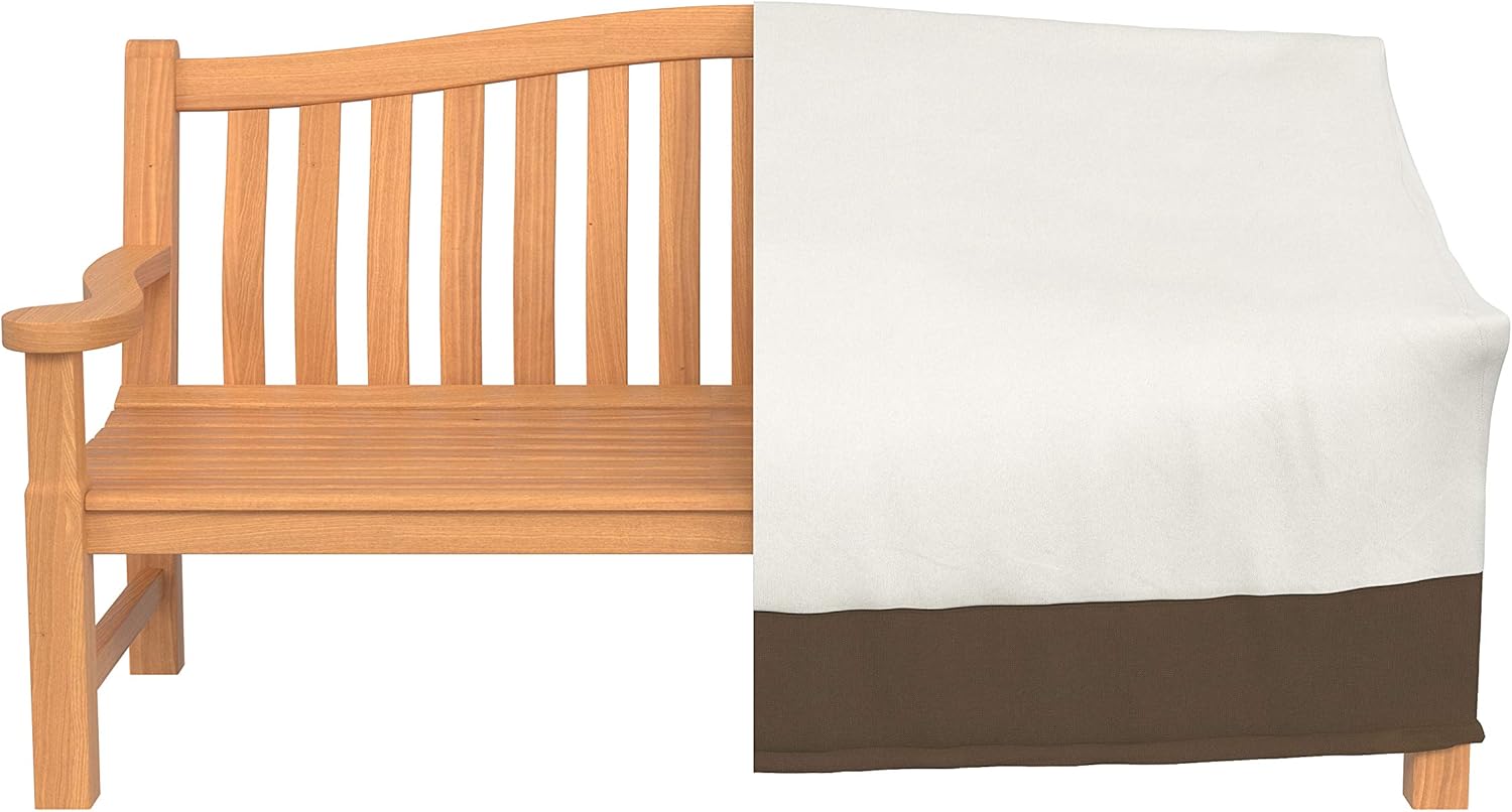 Detalle de Amazon Basics 3 Seater Bench Cover, Beige + Tan
