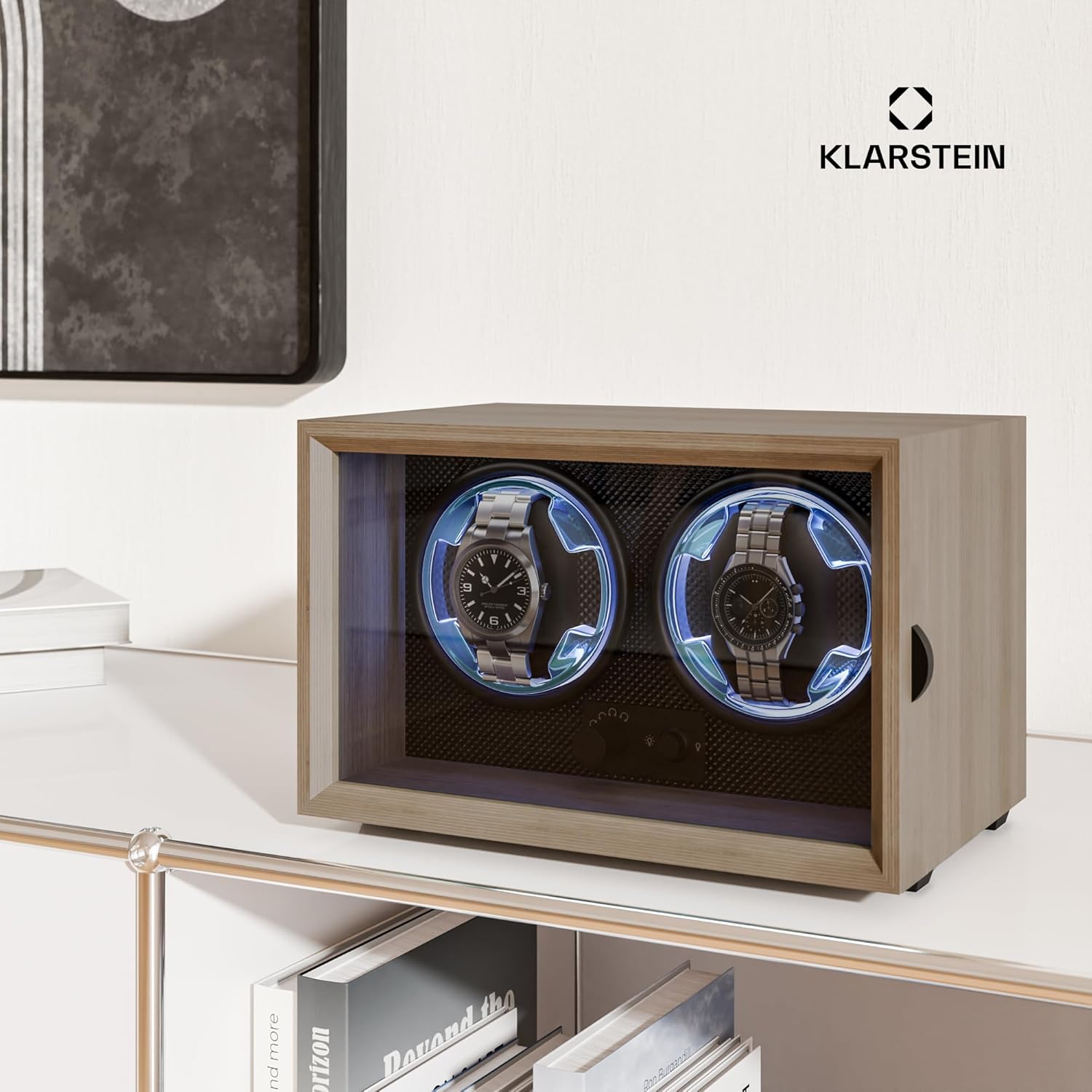Thumbnail 5 de KLARSTEIN Remontoir de montre automatique avec éclairage LED bleu et porte en acrylique