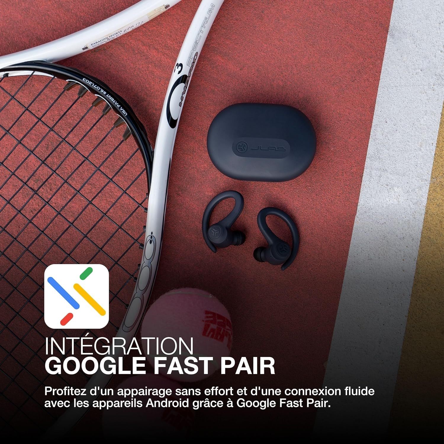 Thumbnail 5 de JLab Go Air Sport+ — écouteurs Bluetooth true wireless sport, 35 h d’autonomie, étanchéité IP55