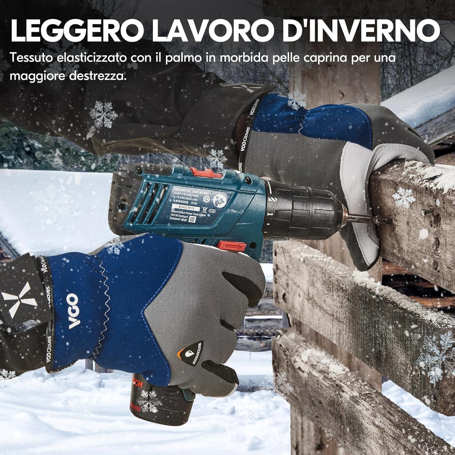 Thumbnail 3 de Vgo... Guanti Lavoro Invernali Impermeabili Uomo – Guanti Meccanico Resistente per Edilizia, Magazzino, Moto