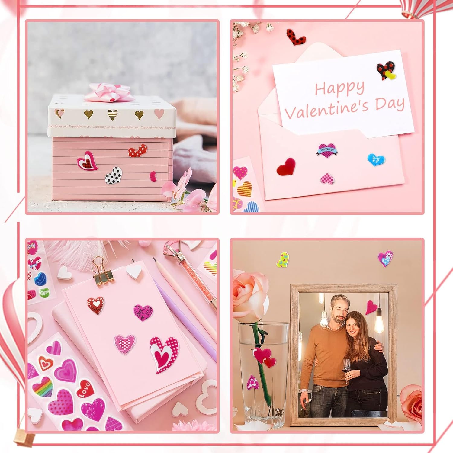 Thumbnail 6 de UPINS Herz Sticker Set – 14 Blätter 3D Puffy Aufkleber, über 200 Motive, vielseitig einsetzbar