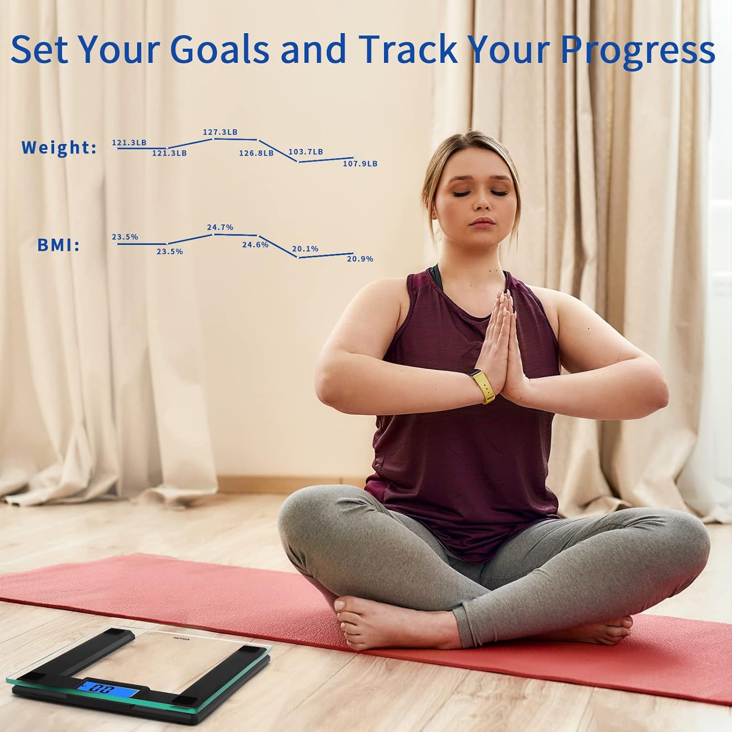 Thumbnail 1 de Vitafit digitale Personenwaage mit BMI bis 250 kg, Bluetooth & App-Sync