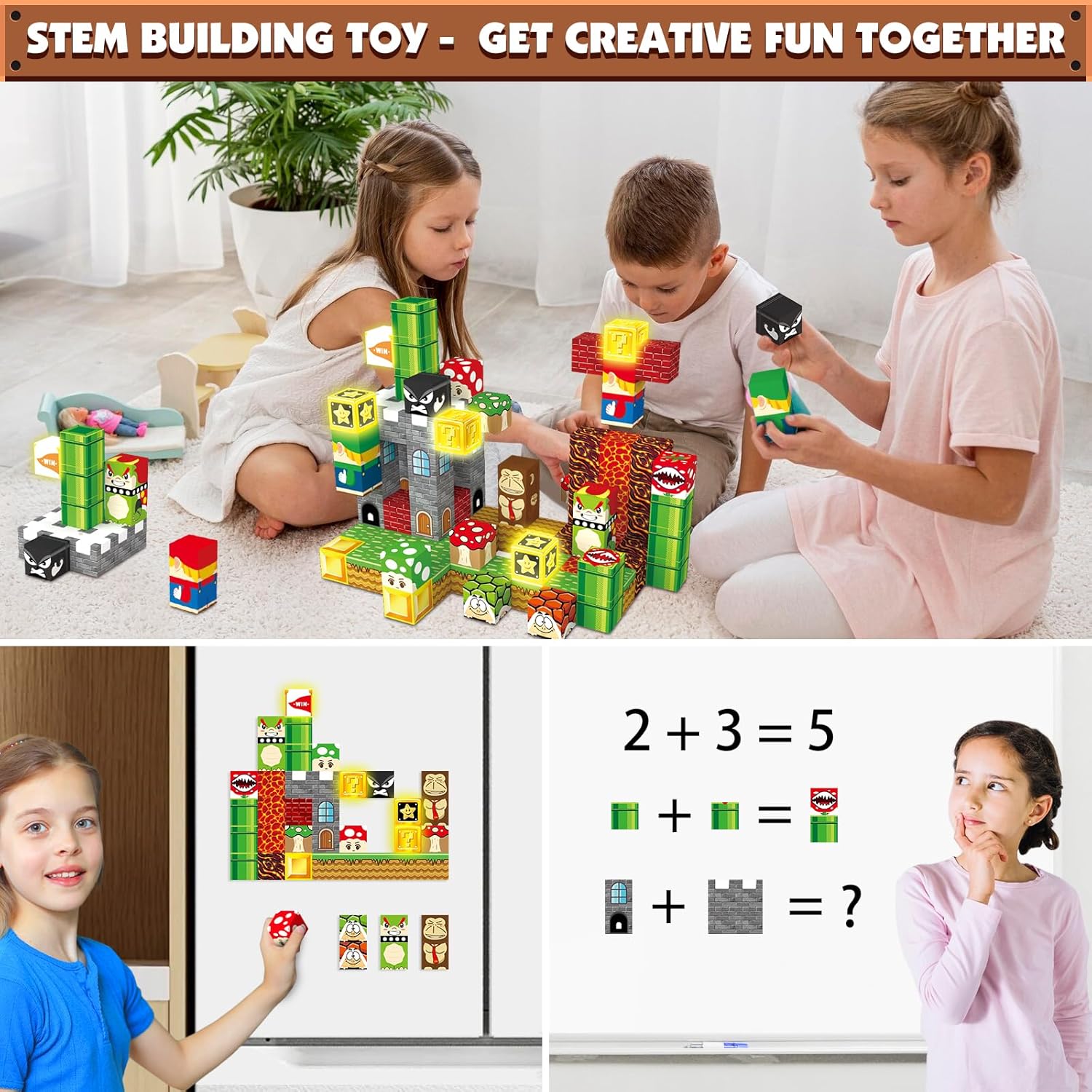 Detalle de MEDMHSMA Magnetic Blocks 100PCS: Light-Up 1-Inch Magnetic Building Toys for STEM Play
