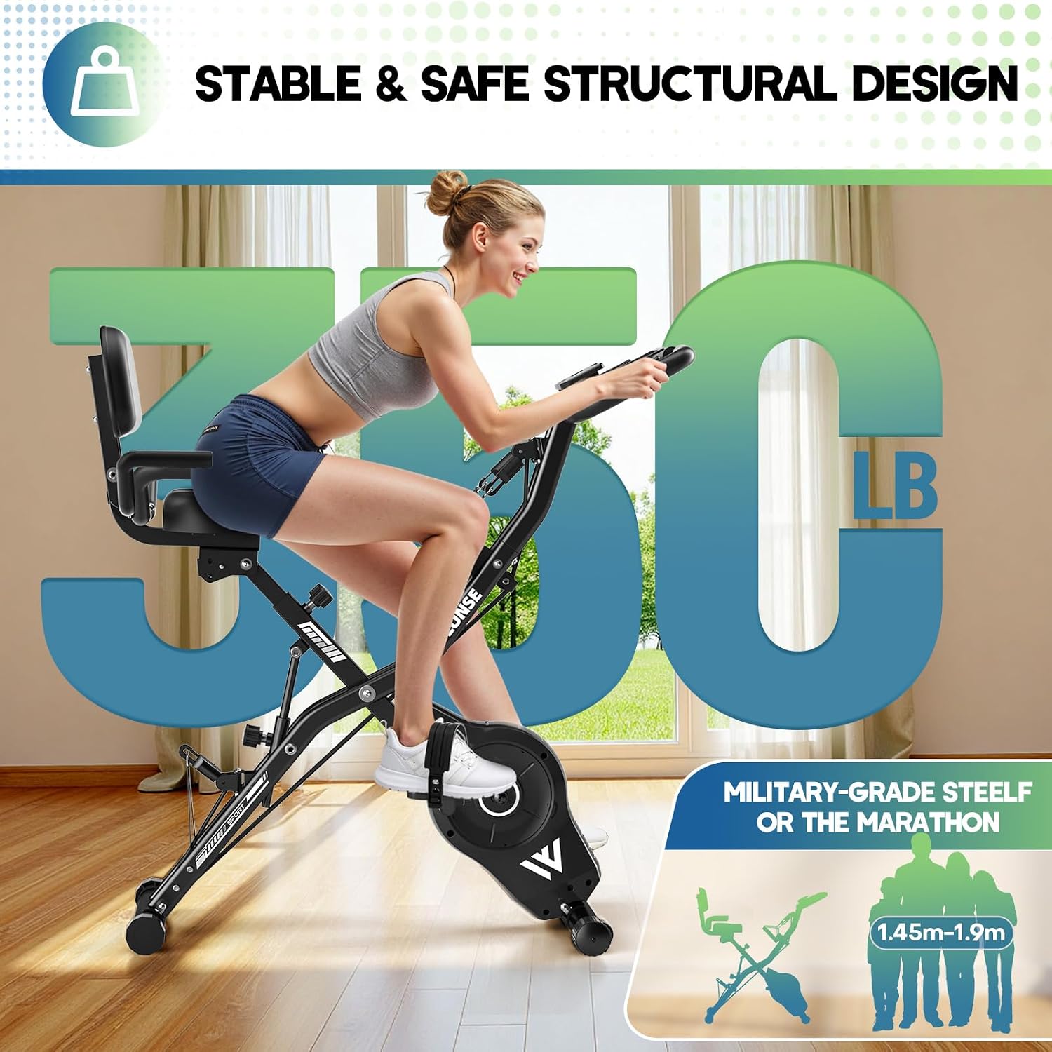 Thumbnail 6 de SLUNSE 5-in-1 Quiet Folding Exercise Bike with 16-Level Magnetic Resistance