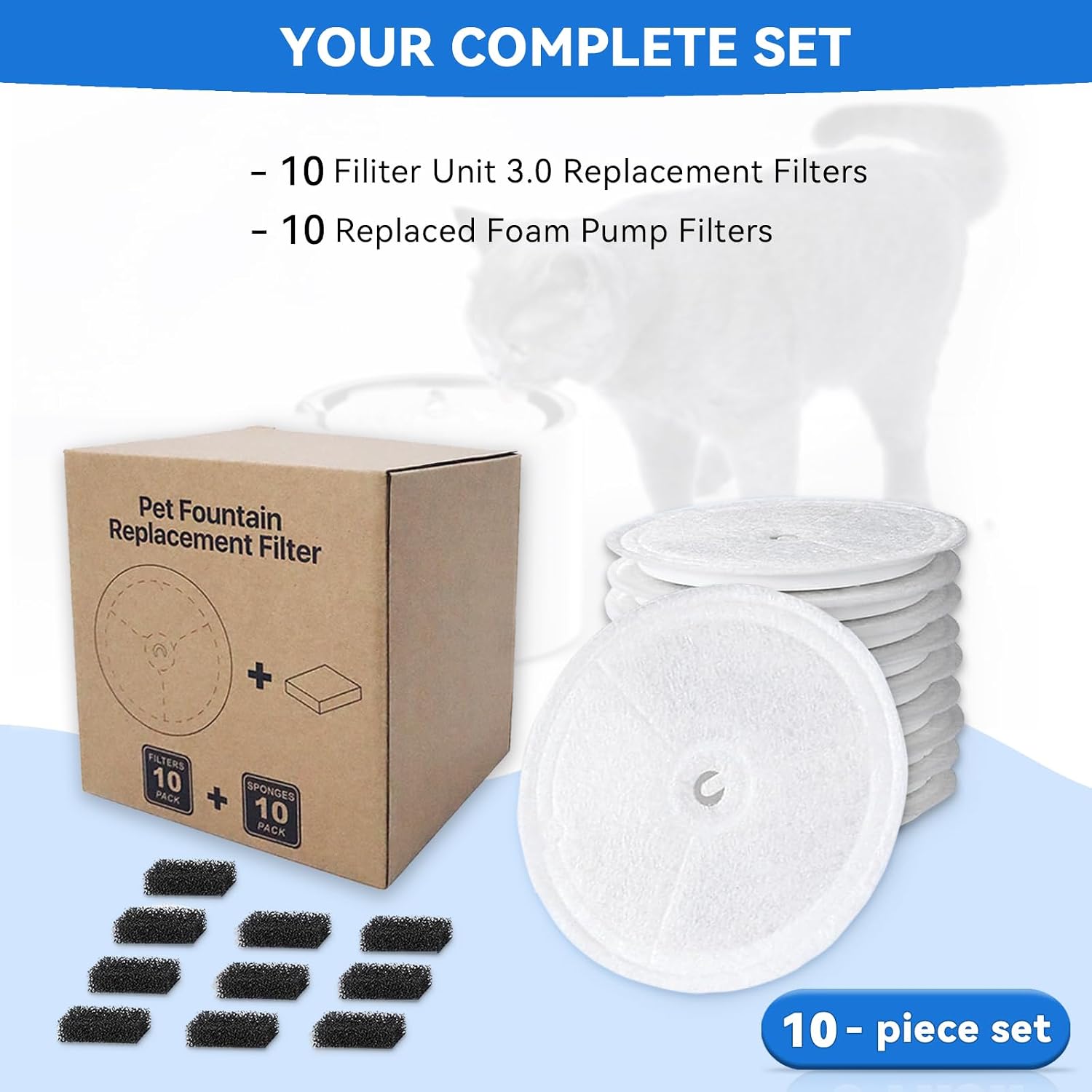 Detalle 2 de Replacement cat fountain filters 20 pack