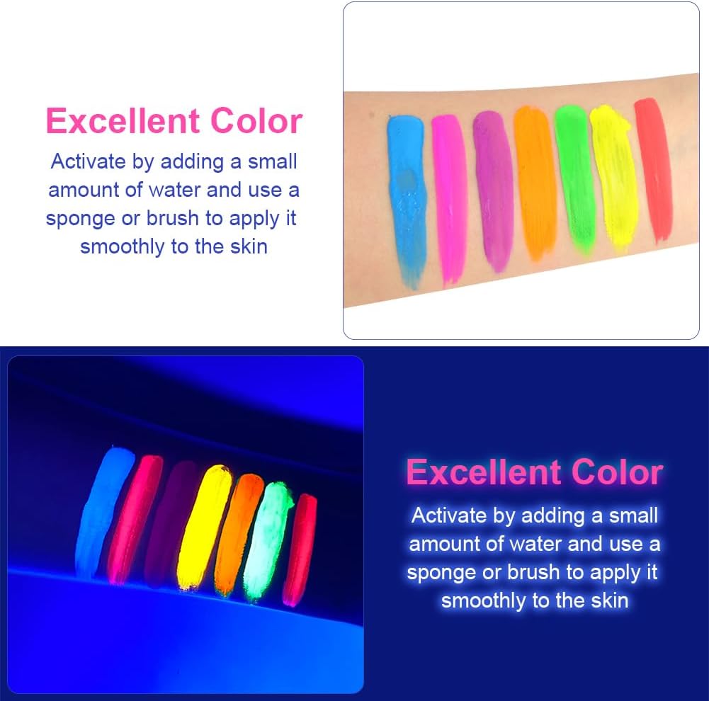 Thumbnail 3 de LOPHE Trucchi Neon, vernice fluorescente per corpo 30 g – Rosa fluorescente, sicura e lavabile