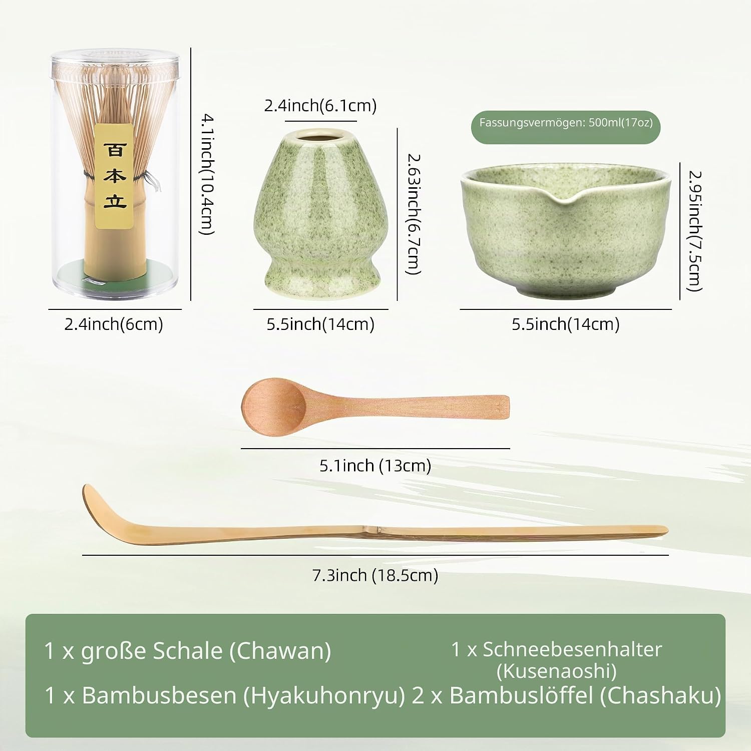 Thumbnail 1 de Matcha-Schneebesen-Set – Japanisches Matcha-Tee-Set für den Haushalt (Grün)