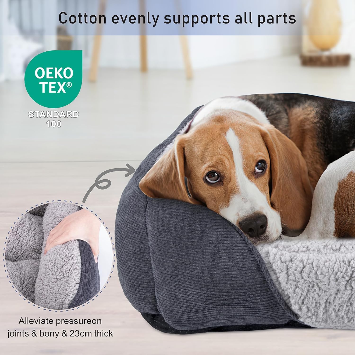 Thumbnail 1 de JOEJOY Extra Large Dog Sofa Bed (Waterproof, Washable) – 89x64x23cm