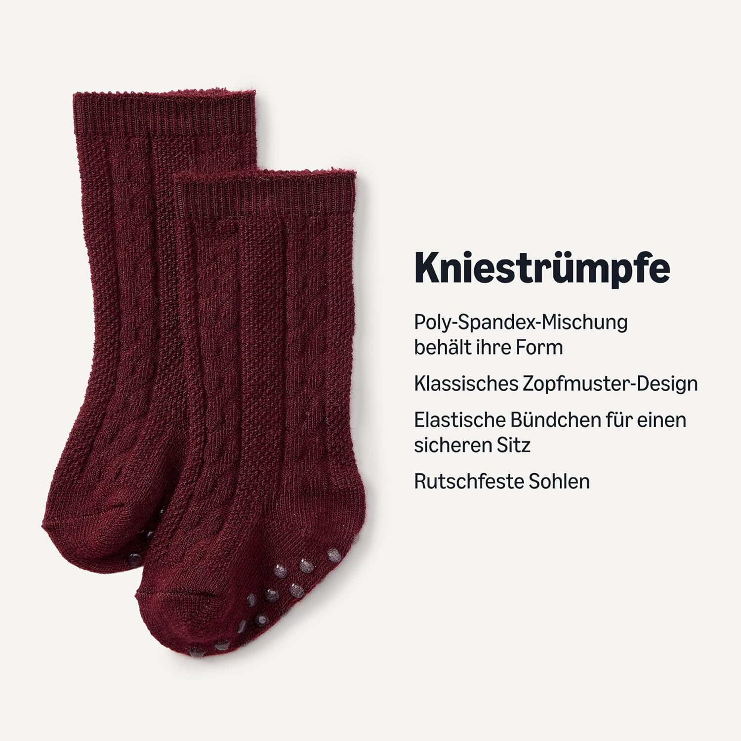 Thumbnail 1 de Amazon Essentials x Sofia Grainge Kniestrümpfe mit Zopfmuster für Babys & Kinder – 6 Paar (unisex)