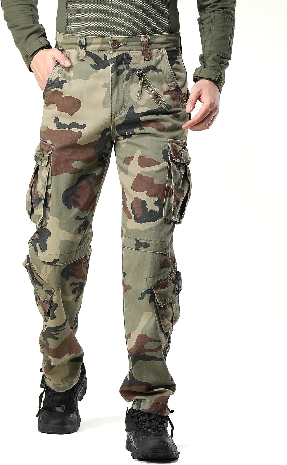 Thumbnail 1 de AKHIKING Men's Camo Cargo Pants 8 Pockets