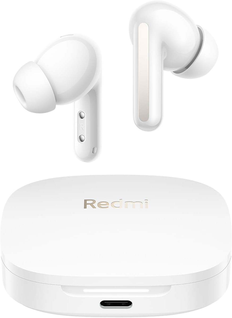 Detalle de Xiaomi Redmi Buds 6 kabellose In-Ear-Kopfhörer mit Dual-Treiber, bis 49 dB aktiver Geräuschunterdrückung (IP54) – Weiß