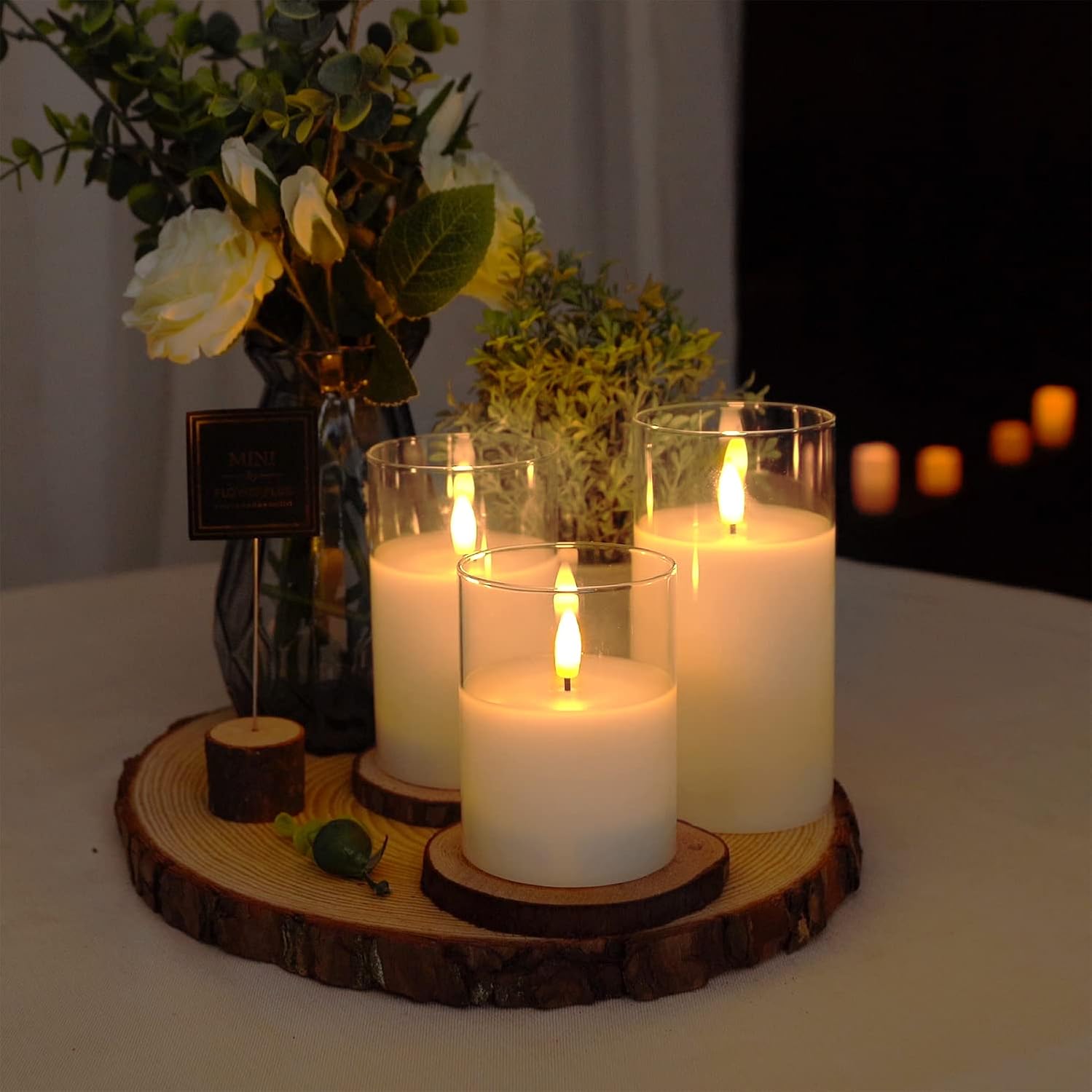 Detalle de Amagic APILLAR Flameless LED Candles, Set of 3 with Remote and Timer