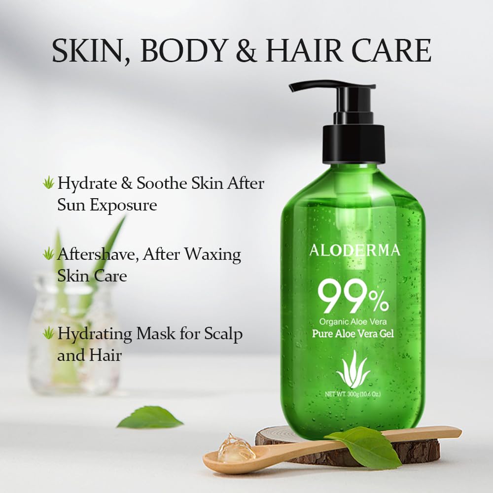 Thumbnail 2 de Aloderma Aloe Vera Gel — 99% Organic, Made Within 12 Hours of Harvest, 10.6oz Pump Bottle