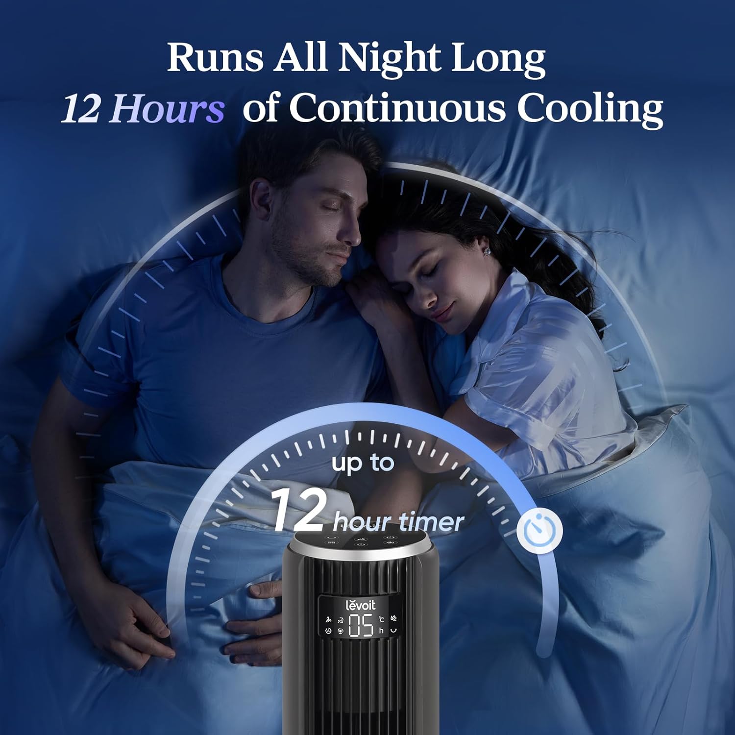 Thumbnail 4 de Levoit 23dB Silent Tower Fan – Bladeless, Whisper-Quiet Cooling for Bedroom