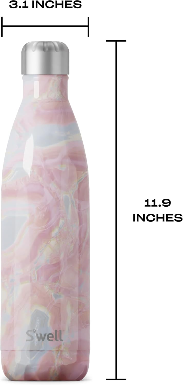 Detalle de S'well 10025-B18-14265 25 oz Stainless Steel Water Bottle, Geode Rose