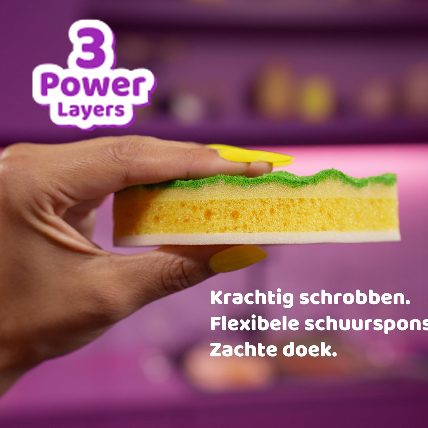 Thumbnail 6 de Vileda PUNCH schoonmaaksponsenset van 4 voor flexibel en intensief schoonmaken