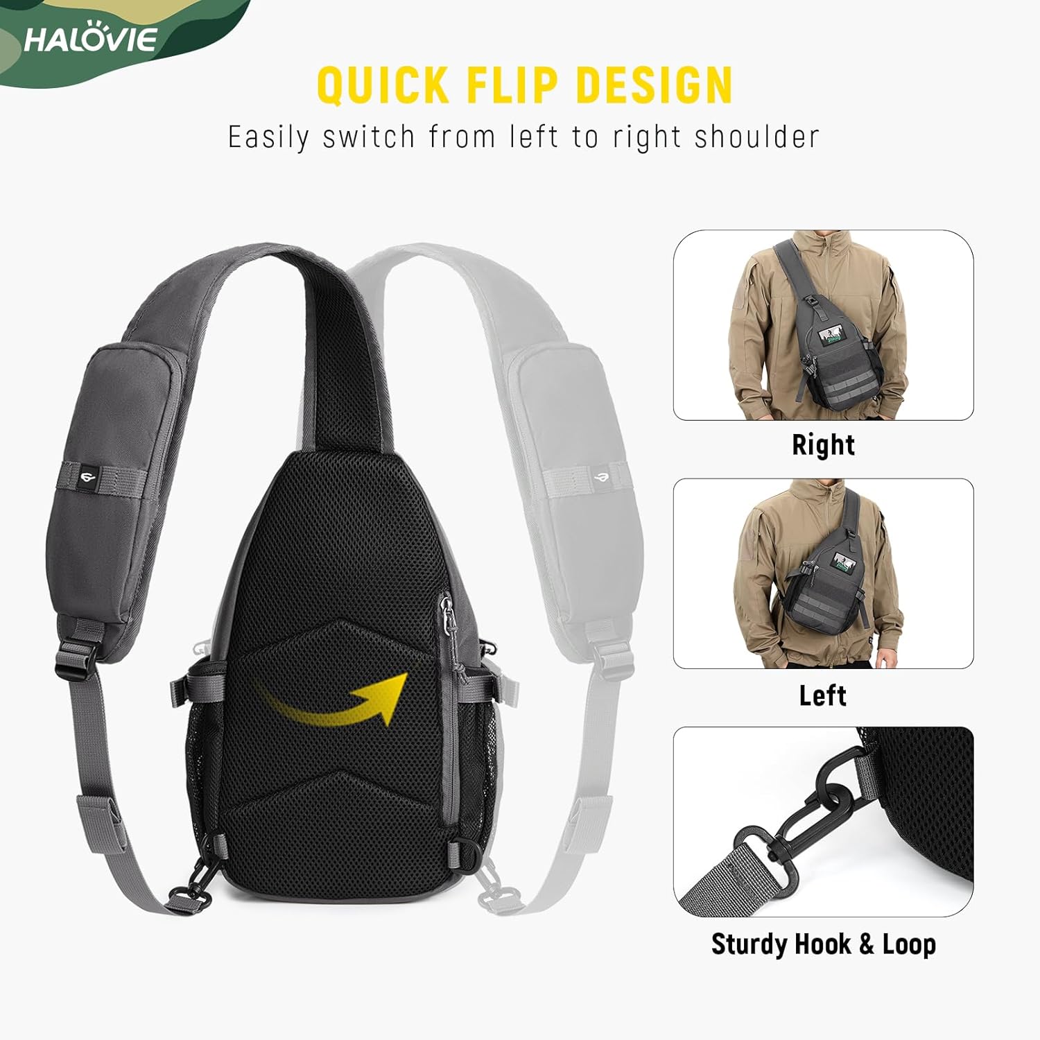 Detalle 2 de HALOVIE Anti Diebstahl Brusttasche 600D