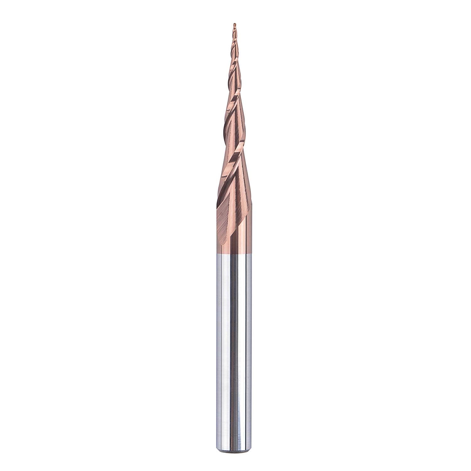 Detalle de SpeTool R0.25-D6-G konisk kulfräs med 6 mm skaft och två skär