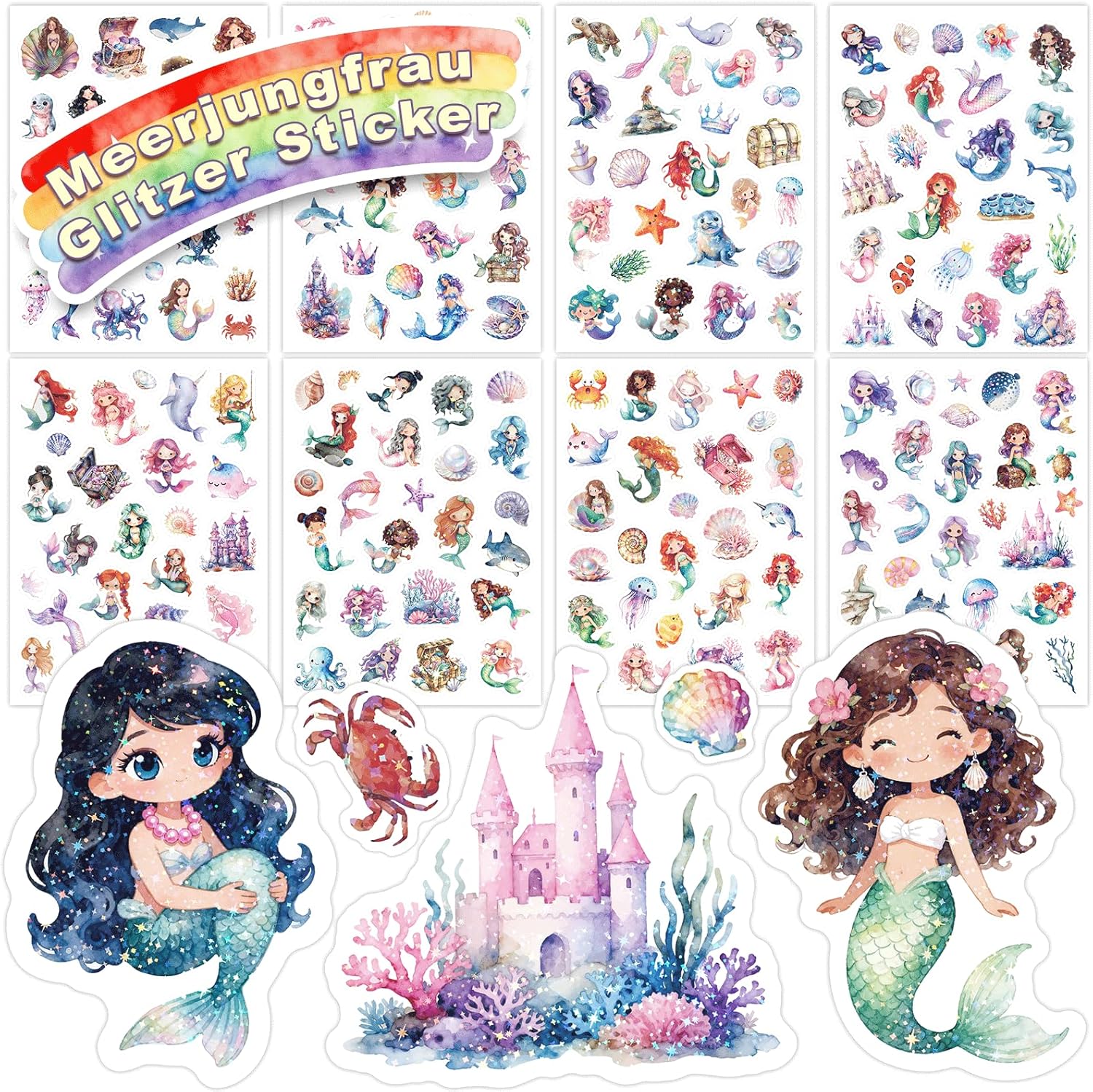 Thumbnail 6 de Autocollants dinosaures pailletés holographiques – 8 pièces pour bricolage enfants