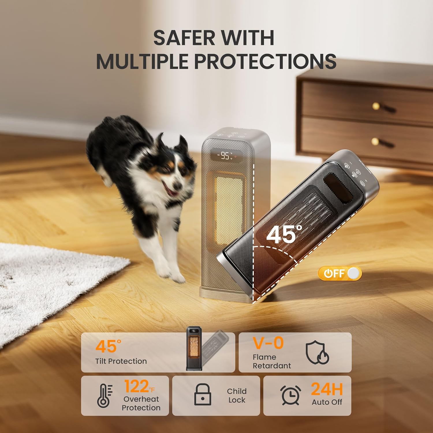 Thumbnail 1 de FLANUR 1500W electric space heater with WiFi