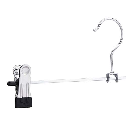 Detalle 2 de Amazon Basics: Perchas de metal con clips para pantalones y faldas (20 uds) – cromadas
