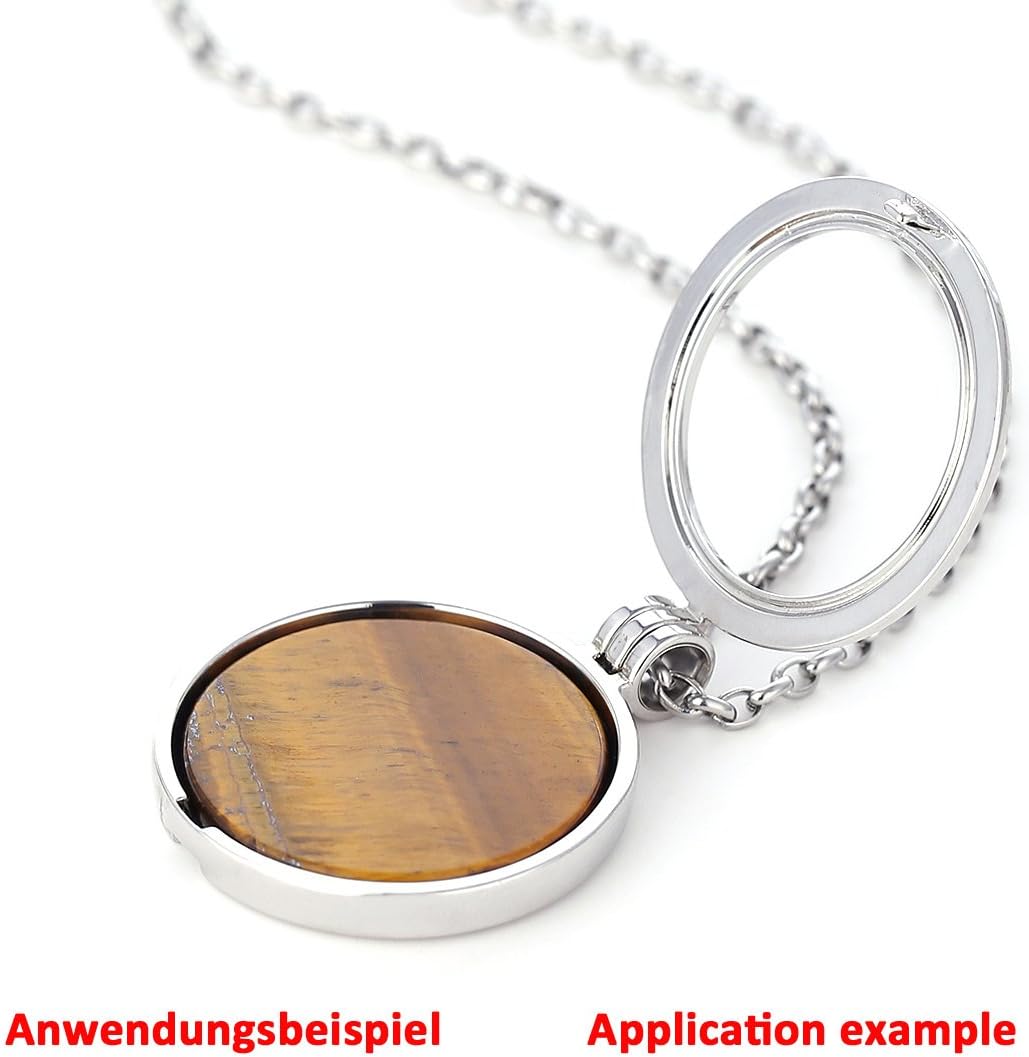 Detalle de Morella Collier pour Femme 70 cm en Acier Inoxydable avec Coins Pendentifs de 33 mm dans une Pochette en Velours Noir