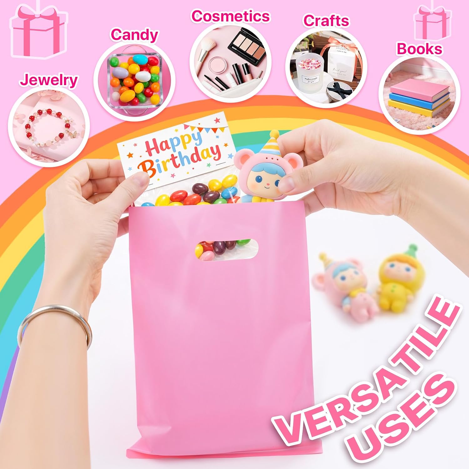 Thumbnail 5 de ANZNKU 50 PCS Multicolor Party Favor Gift Bags (8"x11")