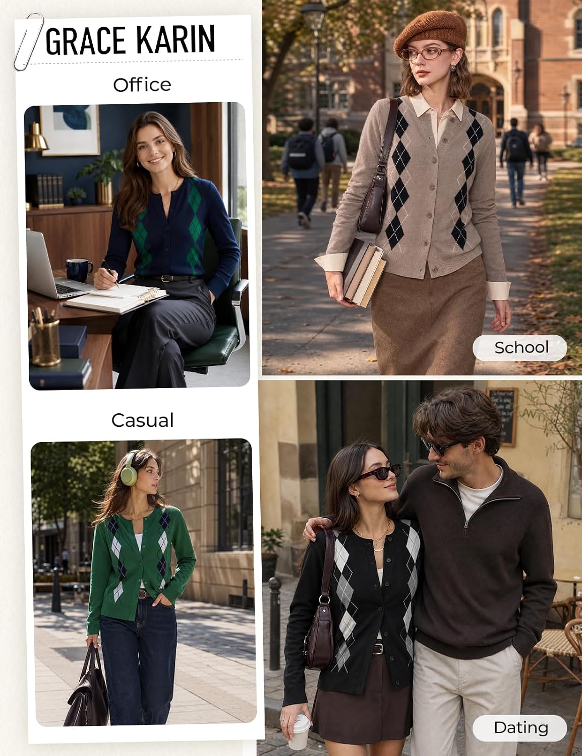 Detalle 2 de GRACE KARIN Women's Knit Cardigan