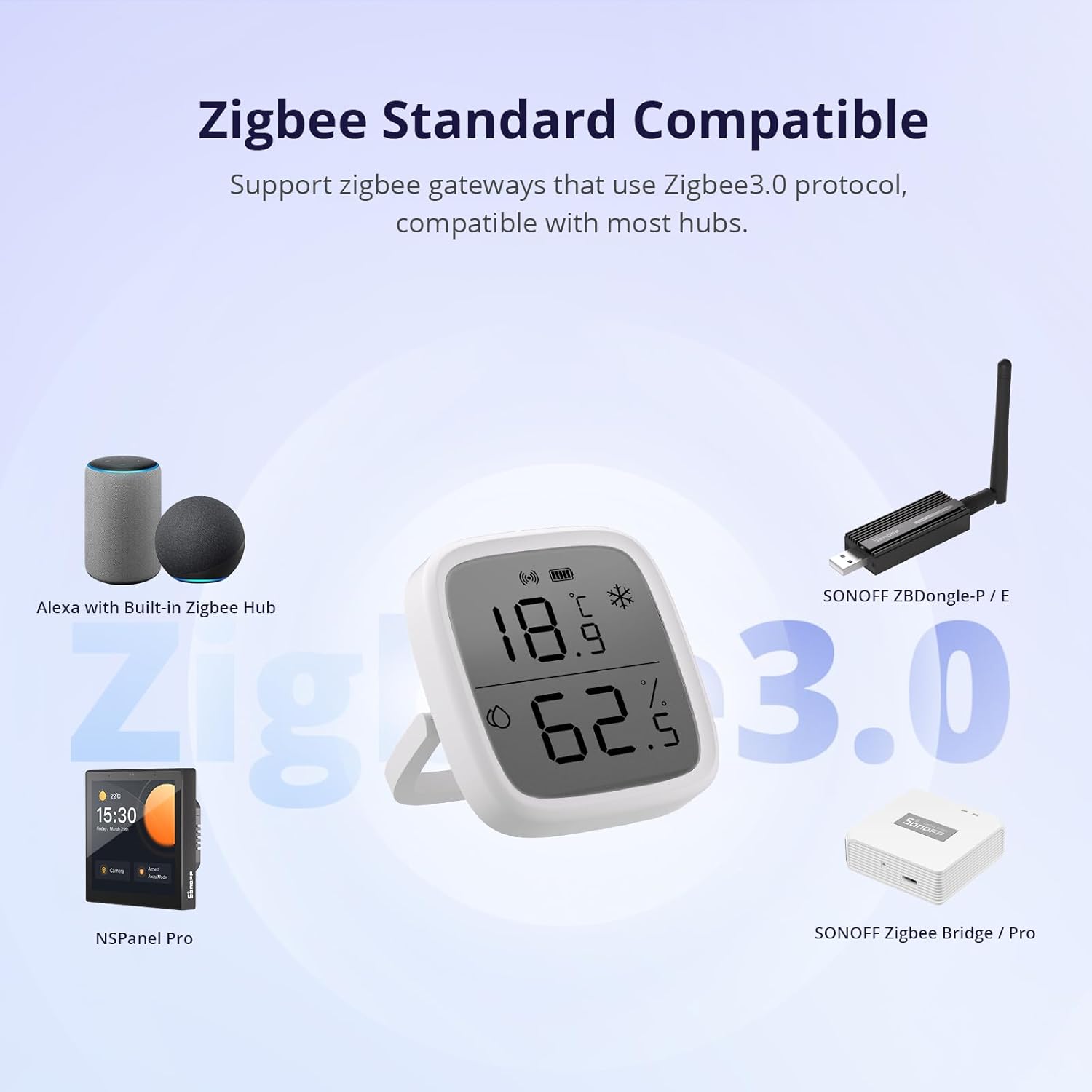 Thumbnail 6 de SONOFF SNZB-02D Zigbee LCD Smart Temperature Humidity Sensor (2 Pack)