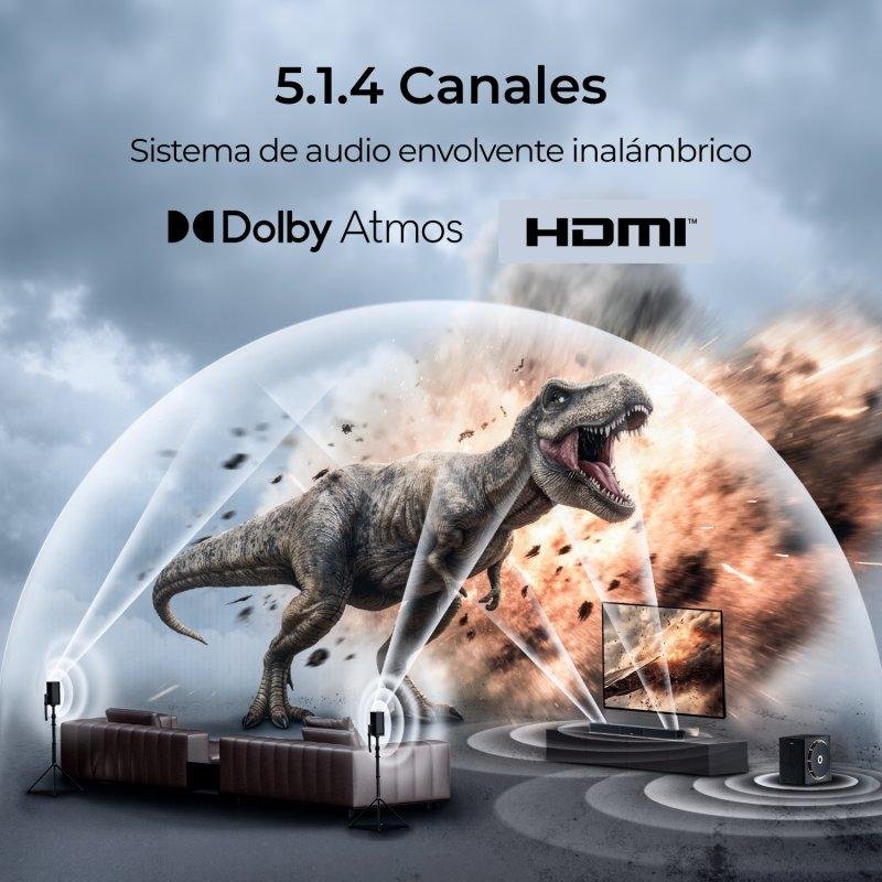 Detalle 2 de Barra de Sonido Ultimea Skywave X50 5.1.4 760W: Dolby Atmos, eARC y Sonido Inmersivo