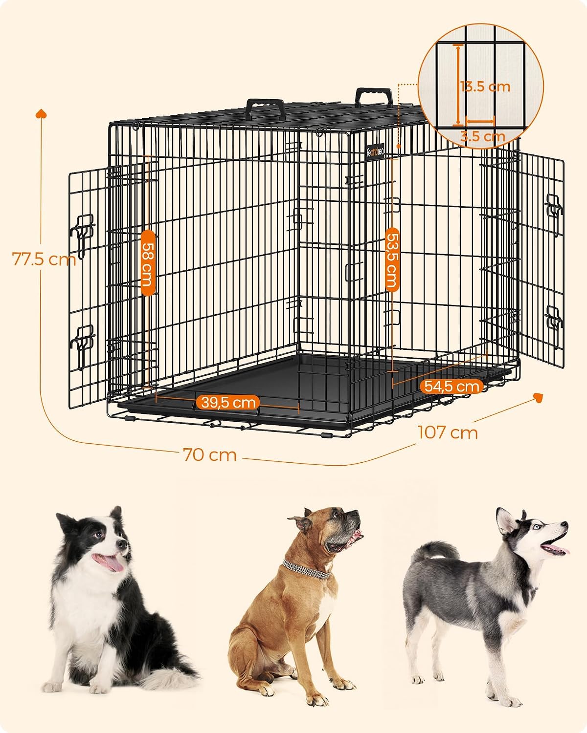 Thumbnail 4 de Feandrea PPD42BK cage 107 x 70 x 77,5 cm